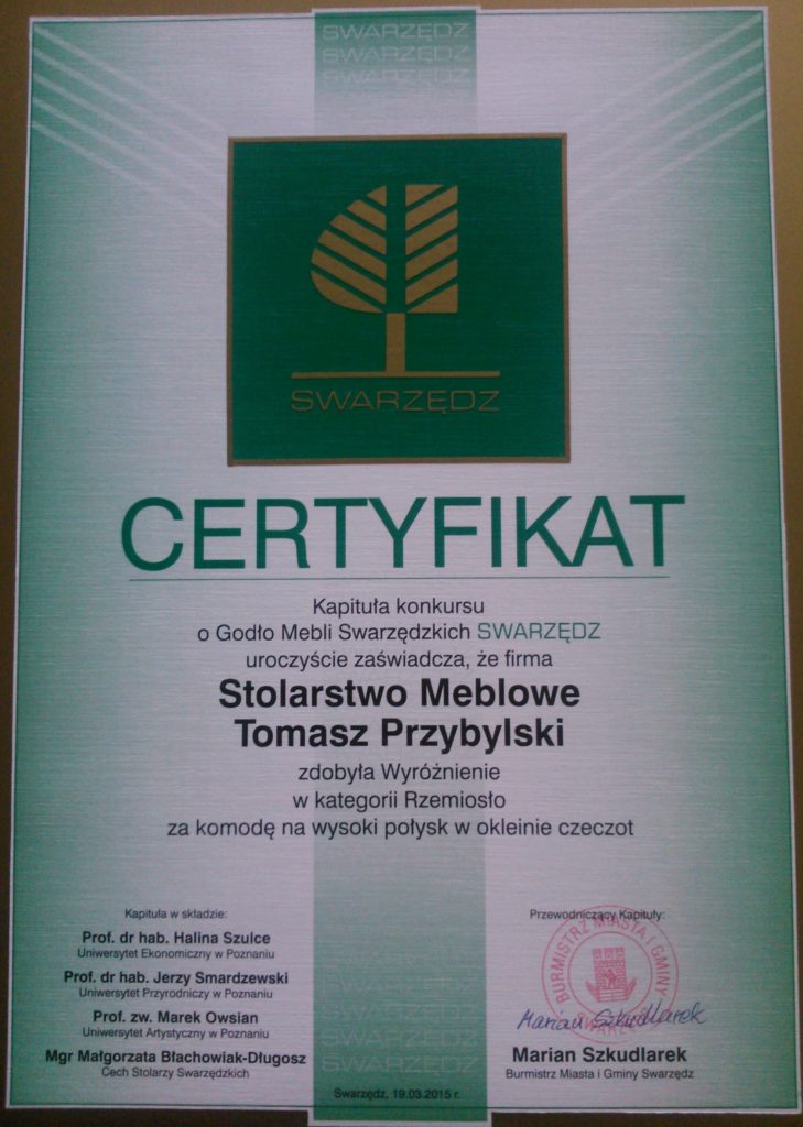 Certyfikat Złote Godło